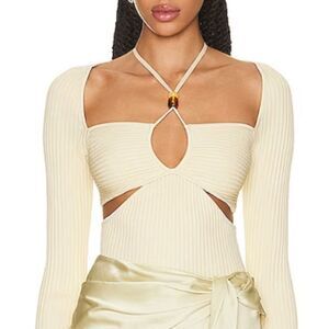 NWT Jonathan SIMKHAI Elenor Halter Top Dried Pineapple Large